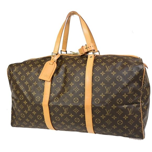 LOUIS VUITTON Sac Souple 55 Travel Hand Bag Monogram Leather - Picture 1 of 14